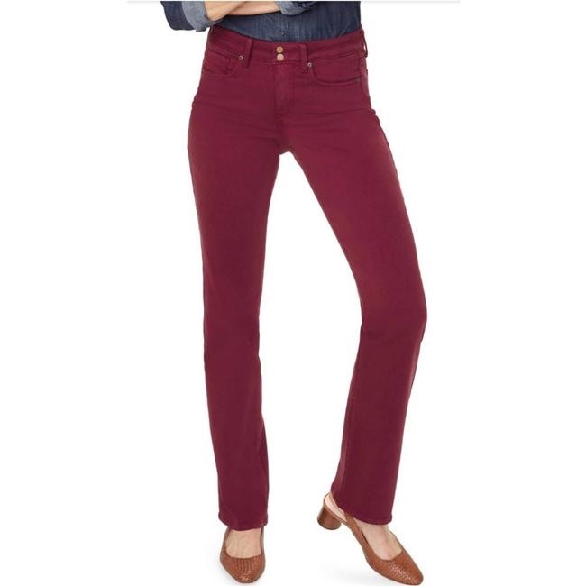 Nydj Marilyn Straight Deep Maroon Straight Jeans